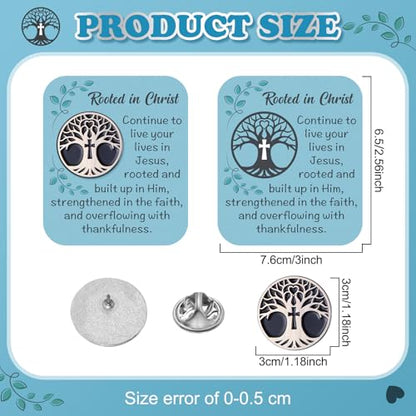 Quelay 30 Sets Rooted in Christ Pins on Card Bulk Religious Bible Verse Rooted in Christ Pins Gifts Christian Enamel Lapel Pin with Card for Man Women Church Gifts Sunday School Party Favor - style: Rooted in Christ