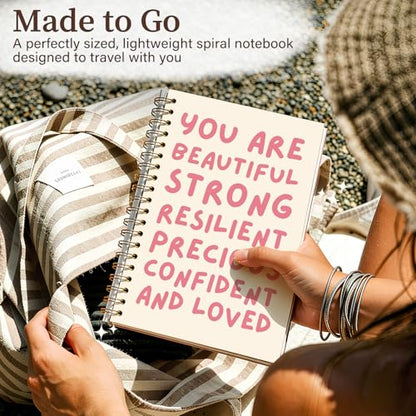 Enkvke Pink Inspirational Motivational Notebook Journal Women Girls - color: You are beautiful-A5