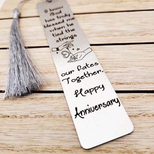 Unique Gift For Anniversary - I know God has truly blessed me when he tied the strings our fates together Bookmarks (Steel Silver) - color: Steel Silver