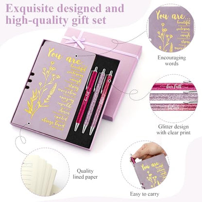 Affrolling 5 Pcs Christian Gifts for Women Church Religious Gifts A6 Bible Leather Notebook Pens with Box Prayer Journal for Men Bible Study Pastor's Wife Godmother Father(Purple) - color: Purple