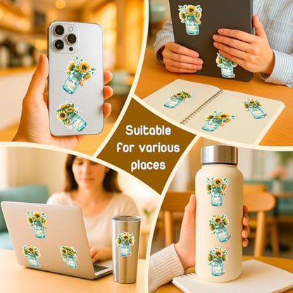 3 Pcs Faith Grace Love Stickers - 3 Inch Christian Sunflower Vinyl Decals - color: Faith Grace Love Stickers