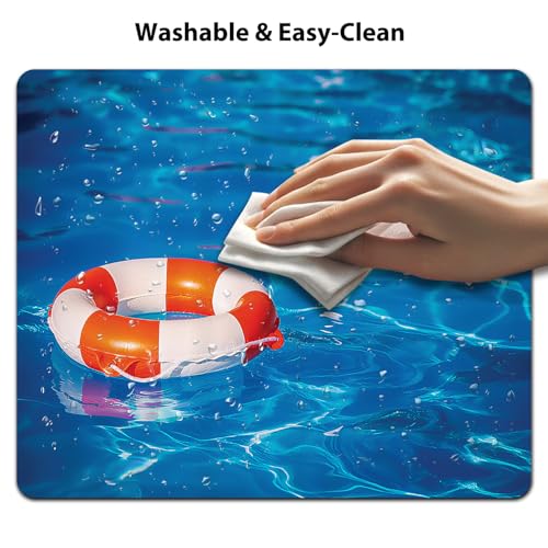 Crystal Swimming Pool Mouse Pad - Summer Relaxing Vacation Sport Desk Mat - color: Cute Colorful Art Rec27