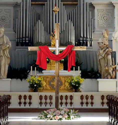 veonly 75 Inch Large Easter Wooden Cross, Large Standing Cross Decoration