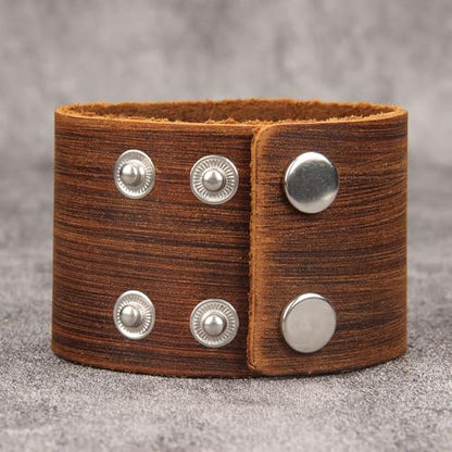 Jeilwiy Punk Rock Gothic Black Rivet Leather Spiked Necklace Collar Neckband Leather Choker Necklace for Women Mom Gifts Adjustable - color: 08 Leather Cuff Bracelet Brown