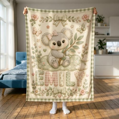 Personalized Baby Blanket With Name, Custom Baby Blankets, Raccoon Design - color: Raccoon