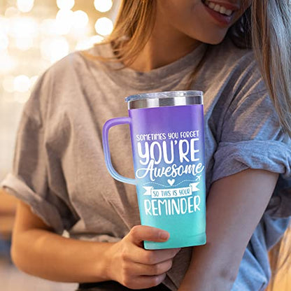 SANDJEST 20oz Travel Tumbler With Handle Inspirational Gift For Women, Colleagues, Mom, Motivation Gift Idea for Mother's Day, Birthday Gifts For Her - color: Inspiration 2