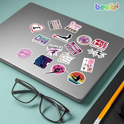 BEATRI Gymnastics Stickers 50Pcs Vinyl Waterproof Gymnastics Gifts Decor - color: Gymnastics Stickers