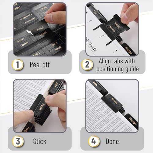 Mr. Pen- Catholic Leather Bible Tabs, 160 Tabs - color: Black Leather, White Paper