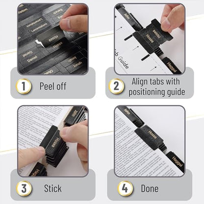 Mr. Pen- Catholic Leather Bible Tabs, 160 Tabs - color: Black Leather, White Paper