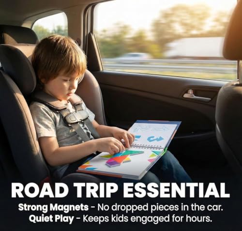 TRAVOFUN Magnetic Tangram Puzzle | Travel Games for Kids Ages 4-8 - style: Tangrams Game