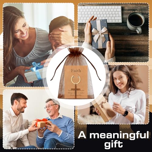 Kigeli 36 Set Christian Cross Keychains Cards, Elegant, Dark Brown - color: Dark Brown, size: Elegant