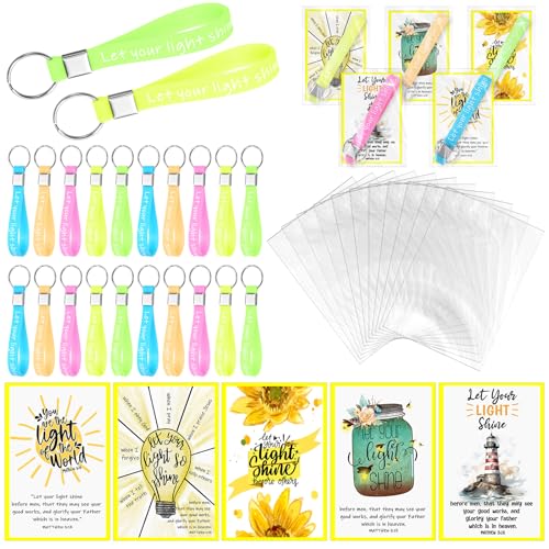 Kenning 50 Sets Let Your Light Shine Keychain, Glow in The Dark