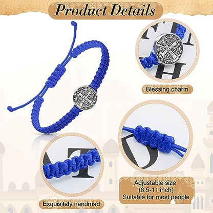 Fumete 2 Pcs Saint Benedict Medal - color: Blue