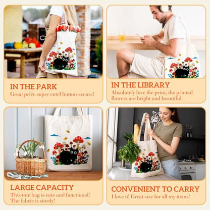 Aesthetics Canvas Tote Bag - Art Design Gift for Women, Reusable Purse Tote Bag with Inner Zip Pocket - style: Cat-04
