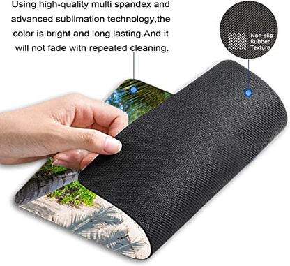 Sandy Beach with Palm and Turquoise sea Mouse Pad Non-Slip Rubber Base Gaming MousePads for Computers Laptop Office, Computer Mouse Pad for Wireless Mouse, 9.5"x7.9"x0.12" Inch(240mm x 200mm x 3mm) - color: TSP217
