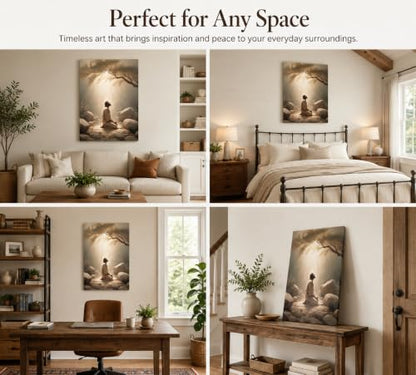 CXKAWM Jesus in Gethsemane Wall Art, Christian Canvas Prints, 12x16in - color: Jesus Prayers Wrapped Canvas, size: 12x16in
