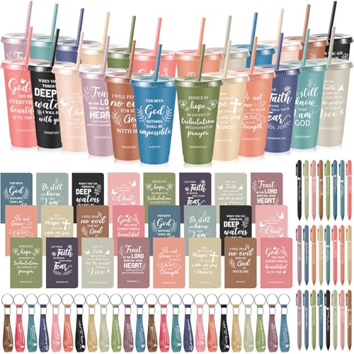 Hollowfly 24 Set/96 Pcs Christian Church Religious Gifts Bulk(Morandi) - color: Morandi