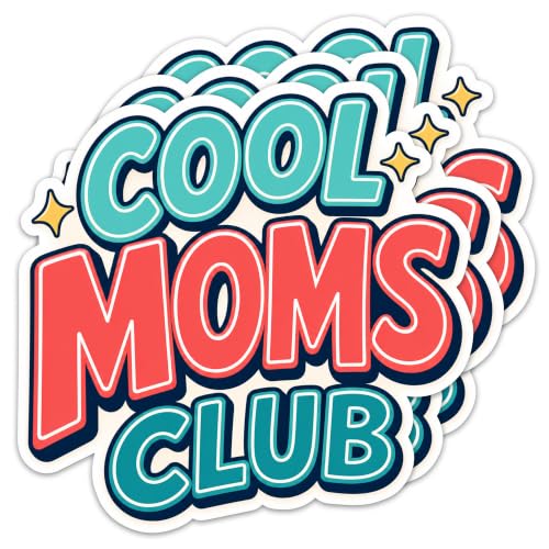 [3PCS] Cool Moms Club Sticker Vinyl Decal for Laptop Bottle Tumbler Gift - color: Cool Moms Club Sticker