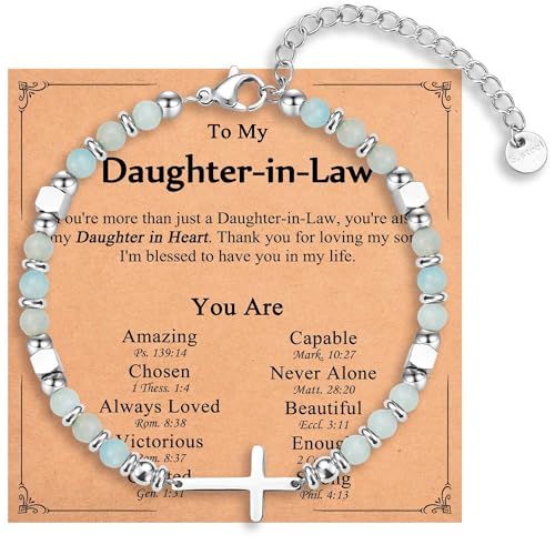 Religious Cross Bracelet for Women Girls, Christian Gifts - color: Daughter-in-Law