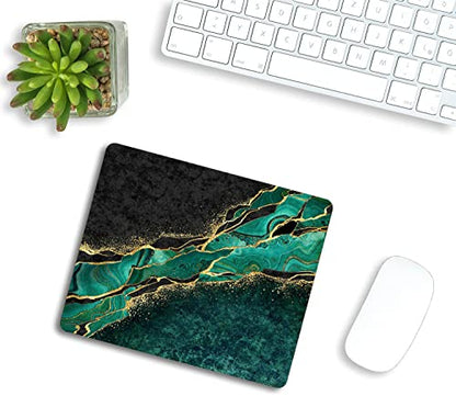 Abstract Black Marble Green Malachite Mouse Pad, Gaming Mouse Mat with Custom Design, Non-Slip Rubber Base Mousepad, Office Mouse Pads, 9.5 x 7.9 Inch - color: TSP168