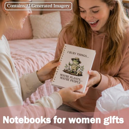 Funny Frog Notebook Journal for Women Gifts Work School Office - color: Bury Frog