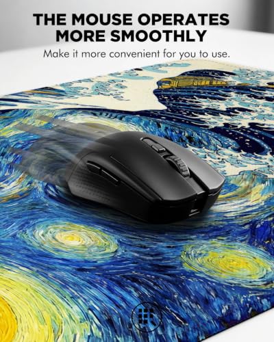 Mouse Pad, Desk Mat, 31.5x11.8in Large Mousepad, Starry Waves - color: Starry Waves