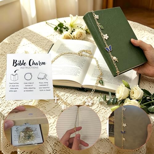 Bible Charm Chain,Scripture Bookmark Accessories for Bible Study (Style D) - style: Style D