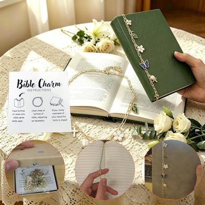 Bible Charm Chain,Scripture Bookmark Accessories for Bible Study (Style D) - style: Style D