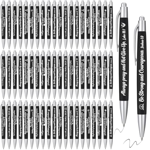 Yeaqee 100 Pcs Motivational Pens, Black, Biblical - color: Black, style: Biblical