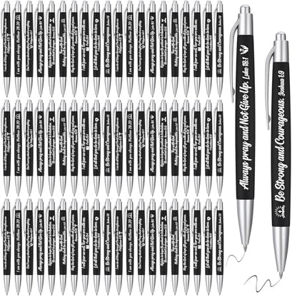 Yeaqee 100 Pcs Motivational Pens, Black, Biblical - color: Black, style: Biblical