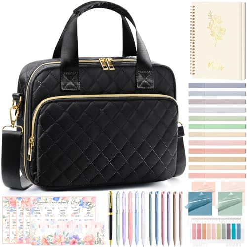 Bible Cover Case for Women, Bible Tote Bag w/Study Supplies Journaling Kit
