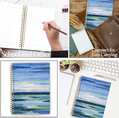 GDJIEGBC Blue Abstract Ocean Notebook 5.5x8.3in - color: Color D