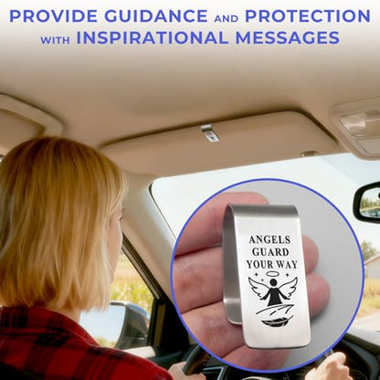 Visor Clips for Cars, Religious Psalm 91:11 Prayer Guardian Angel Car Visor Clip Accessories Funny Safety Gift for Family Friend New Driver (Angels Guard) - style: Angels Guard