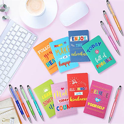 Funrous 32 Pcs Mini Notebooks with Pens Adults Party Favors, Colorful - style: Colorful