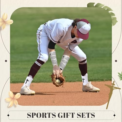 TrelaCo 2 Sets Cross Grip Socks with 2 Pcs Christian Athletic Tape Jesus Soccer Grip Socks Cotton Sports Athletic Tape Serrated Edges for Easter Gifts Football Baseball(Black White,Philippians 4:13) - color: Philippians 4:13