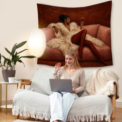 HUGANE Fashion Black Woman Tapestry Wall Decor 50x60 Inch - color: colour-02
