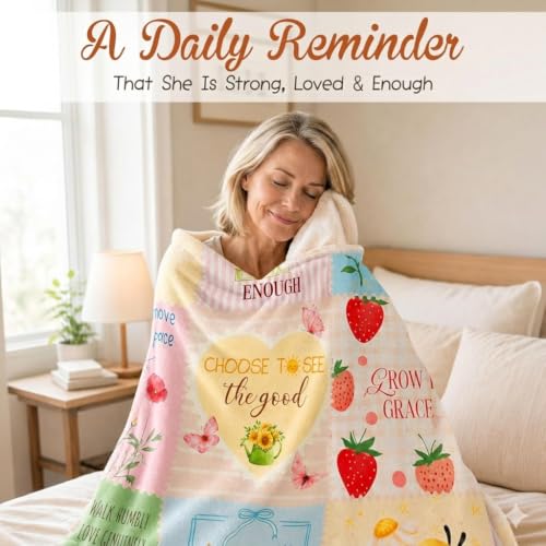 WRAPIX Inspirational Gifts for Women - Soft Fleece Throw Blanket 50x60 in - color: Pastel - Motivational Affirmations, size: 50x60 inches