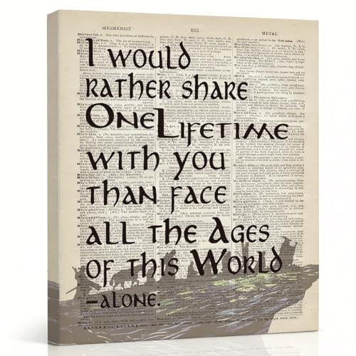 RTVJTERQ Vintage Dictionary Art Canvas Wall Art, Sentimental Gift for Loved Ones, Romantic Lifetime Quote Print, 8x10 Inches Ready to Hang, Bedroom Wall Decor - color: Quote 14