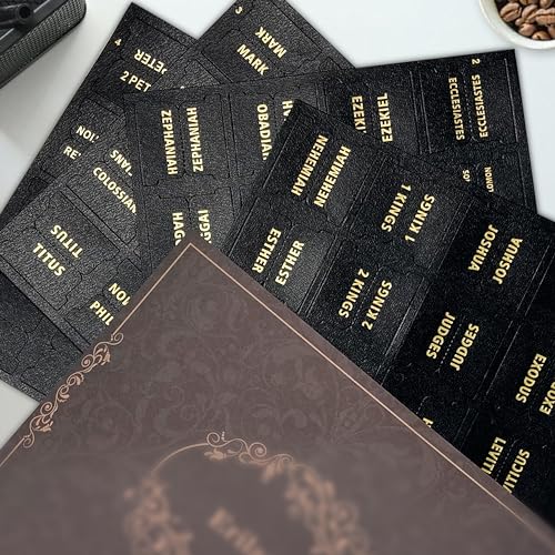 Bible Tabs for Women & Men Black – 80 Gold Foil (66+14 Blank) - color: Black