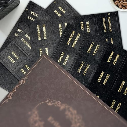 Bible Tabs for Women & Men Black – 80 Gold Foil (66+14 Blank) - color: Black