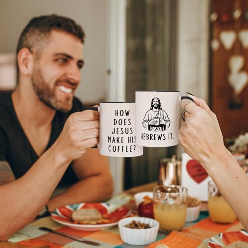 Funny Christian Gifts for Women Men – Jesus He Brews It Coffee Mug 11oz - size: 11 Ounces