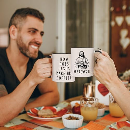 Funny Christian Gifts for Women Men – Jesus He Brews It Coffee Mug 11oz - size: 11 Ounces