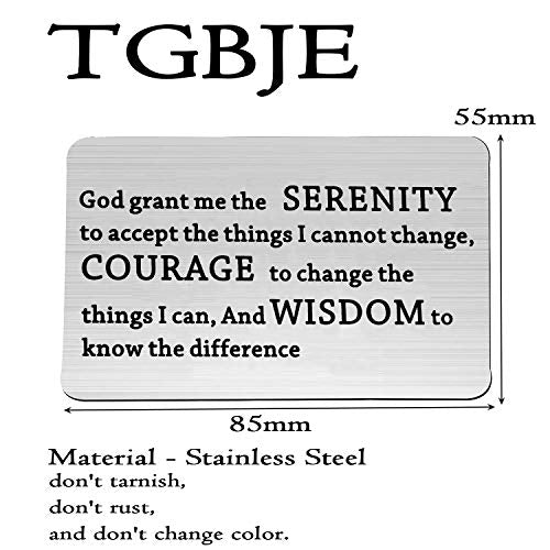 TGBJE Inspirational Wallet Card Inspirational Christian Bible Verse Gift Religious Gift Serenity Prayer Gift God Grant Me The Serenity to Accept The Things Gift - color: SERENITY Wallet Card
