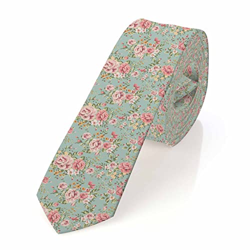 Men's Ties Novelty Tie Necktie for Men Teen Boys Multicolor Tie Party Holiday Thanksgiving Christmas - color: Pink Flowers