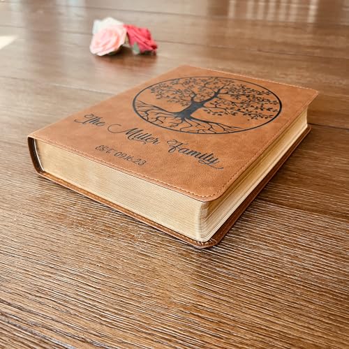 STARKENBURG COMPANY Personalized Family Bible, Custom Engraved KJV Wide-Margin Family Bible for Wedding, Christian Gifts for Wedding