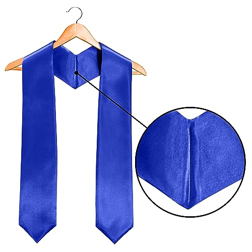 Plain Graduation Stole Sash 60 Inch Unisex Adults Solid - color: Royal Blue Stole