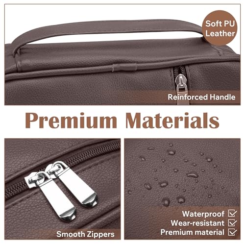 Small Bible Cover Case for Women and Men, 9x6 PU Leather Bible Sleeve, Compact Travel Bible Carrier Bag with Front Pen Holders, Zipper Closure, Inner Pockets - Coffee Brown - color: Coffee Brown, size: 9''x6.5''