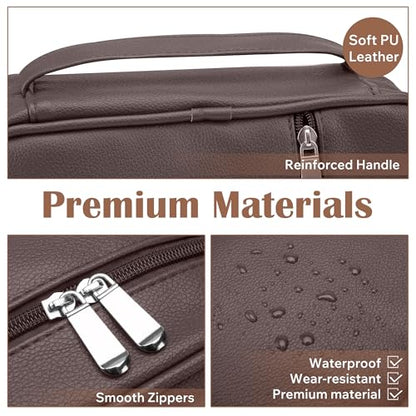 Small Bible Cover Case for Women and Men, 9x6 PU Leather Bible Sleeve, Compact Travel Bible Carrier Bag with Front Pen Holders, Zipper Closure, Inner Pockets - Coffee Brown - color: Coffee Brown, size: 9''x6.5''
