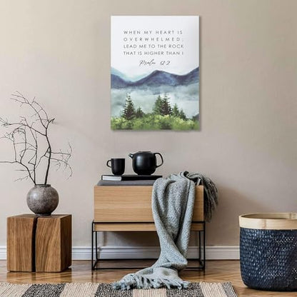 Framed Inspirational Christian Canvas Wall Art 12x16 Inch - color: Mountain（Canvas）, size: 16"L x 12"W
