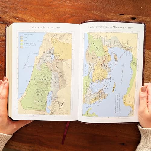 SacredBound Personalized ESV Super Giant Print Bible – Burgundy TruTone Faux Leather | Custom Name Engraved | English Standard Version with 17-Point Font & Full-Color Maps (Song of Solomon)
